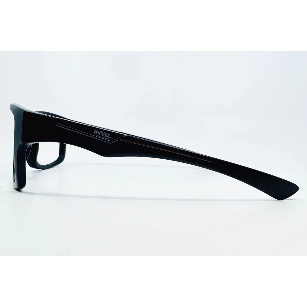 INVU Sunglasses Mens Black Rectangle 126-C3 57-18-141